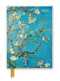 2027 calendar with Van Gogh 'Almond Blossom' design on a blue background