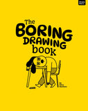 Book cover of 'The Boring Drawing Book' with a yellow background and black text and illustrations.