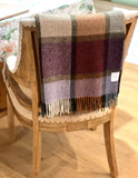 Exquisite Wool Traders - Windowpane Damson 100% Merino Throw