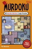 Murdoku book cover with puzzle layout and 'Back in Time' badge on orange background