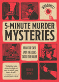 Book cover of '5-Minute Murder Mysteries' with black illustrations on a red background